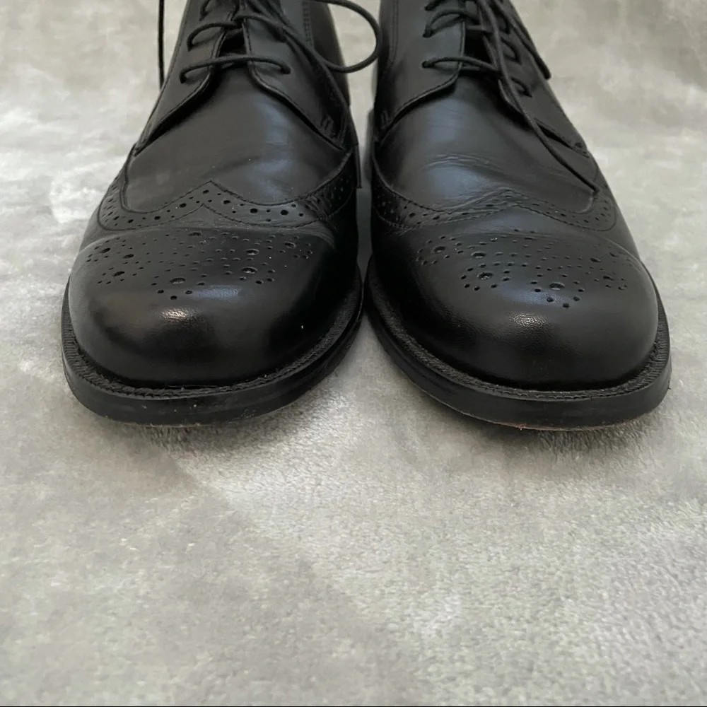 G.H. Bass & Co. Mr. Dylan Black Leather Wingtip Oxford Dress Shoes Men’s 9M